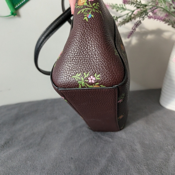 Coach Floral Burgundy Prairie Satchel - Picture 6 of 9